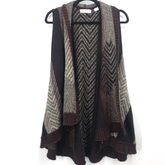 Sleeping on snow Mabli BOHO knit vest open waterfall cascade cardigan sh… - Picture 2 of 16